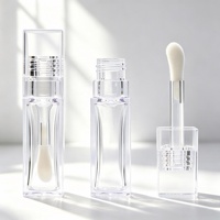 Tube de brillant à lèvres HEXUE personnalisé 10 ml 6,5 ml, conteneur transparent vide pour cosmétiques, tube à rouge à lèvres, blush, brillant à lèvres avec grande brosse