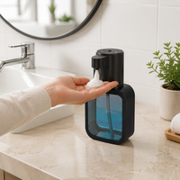 Distributeur automatique de savon 500 ml, capteur sans contact, rechargeable, étanche, pompe à savon réglable sur 3 niveaux pour salle de bain, cuisine, maison