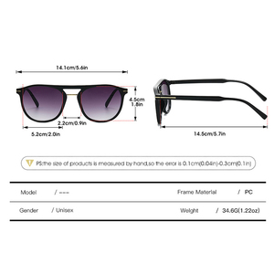 <span class=keywords><strong>Gafas</strong></span> de Sol de Piloto Cuadradas con Doble Puente STORY, Lentes Naranjas Vintage, Protección UV400, Unisex, Diseño de Moda, Gran Venta, XY7117 - Product Image 6