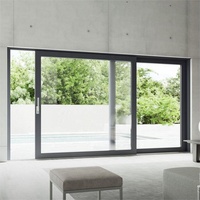 Portes coulissantes extérieures NUOXIN modernes, résistantes aux impacts, en verre trempé double vitrage, en alliage d'aluminium, anti-ouragan