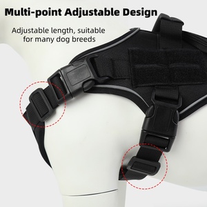 สายจูงสุนัขพันธุ์ใหญ่แบบยุทธวิธี สะท้อนแสง ป้องกันการดึง สายไนลอนสำหรับใช้งานกลางแจ้ง หัวเข็มขัดโลหะบุนุ่ม ตกแต่งด้วยริบบิ้น เรียบง่าย - Product Image 3