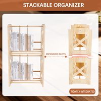 Porte-disque en bois empilable pour bricolage 80 ~ 100 LP Album Rack de rangement Classic CD Magazines Book Cube Crate Rack Tiroir Organisateurs