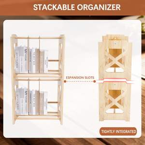 Portatradischi in legno impilabile da 80 ~ 100 LP portaoggetti per Album da 80 a LP riviste di CD classici libri cubo cremagliera cassetti organizer - Product Image 5