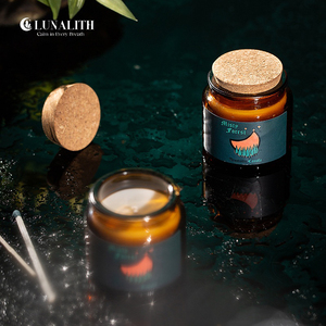 Pot <span class=keywords><strong>en</strong></span> verre ambré irrégulier personnalisé de petite taille avec couvercle et emballage <span class=keywords><strong>en</strong></span> boîtes |   Bougie parfumée miniature <span class=keywords><strong>en</strong></span> cire de soja naturelle faite à la main, <span class=keywords><strong>vente</strong></span> <span class=keywords><strong>en</strong></span> gros - Product Image 3