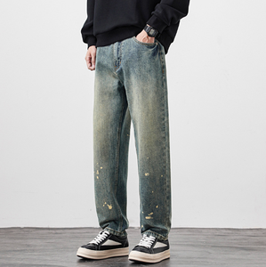 <span class=keywords><strong>Jeans</strong></span> a Gamba Dritta Personalizzati per <span class=keywords><strong>Uomo</strong></span>, Tendenza Autunno-Inverno, Lavati, Alla Moda, Versatili, Pantaloni Casual - Product Image 3