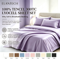 Parure de lit moderne en tencel tissé de luxe pour un effet rafraîchissant, couleur unie, garnissage en soie, 300 fils au pouce carré, drap-housse King Size