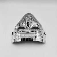 Masque intégral miroir argenté à paillettes style boule disco pour Festival, Mascarade, Soirée Rave, Cosplay, Halloween, Noël, Soirée en boîte de nuit