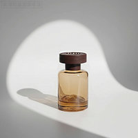 En stock – Diffuseur de parfum pour voiture Volcano 110 ml – Bouteille vide dégradée marron-vert transparente avec couvercles