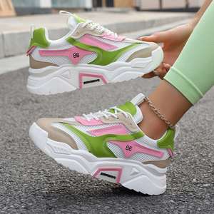 Chaussures de sport pour femmes toutes saisons 2026 – Baskets décontractées multicolores en maille respirante avec design patchwork et semelle épaisse à plateforme - Product Image 6
