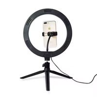 Set Lampu LED Fotografi 6 "8" 10 "12" Inch, Lampu Isi Ulang untuk Siaran Langsung, Penyangga Ponsel untuk Siaran Langsung, Lampu Rias