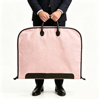 Bolsa de Ropa Oxford de Lujo con Detalles en Cuero para Viajes de Negocios, Porta Trajes Plegable con Asa, Bolsa de Regalo para Padrinos de Boda