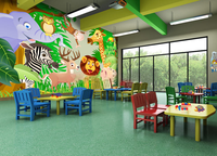 Papel Tapiz 3D de Diseño de Dibujos Animados, Papel Tapiz Mural para Habitación Infantil, Papel Tapiz de Fondo para Habitación de Niños