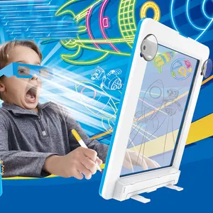 Elétrica do flash brilho escrita tablet brinquedos prancheta mágica 3d