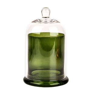 Vente en gros pot <span class=keywords><strong>de</strong></span> Bougie résistant à la chaleur, bocaux <span class=keywords><strong>de</strong></span> Bougie <span class=keywords><strong>de</strong></span> luxe nordique en Borosilicate vert avec dôme - Product Image 4