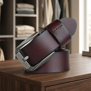 Cowhide Leather <b>Belt</b> with Steel Buckle Braided Design for <b>Men</b> & Women-Full Grain <b>Western</b> Style - Product Image 4