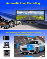 Podofo 10.26 "Portable CarPlay Écran Android Auto Voiture Stéréo Radio Caméra Arrière Moniteur Kits Dash Cam DVR BT Auto Electronics