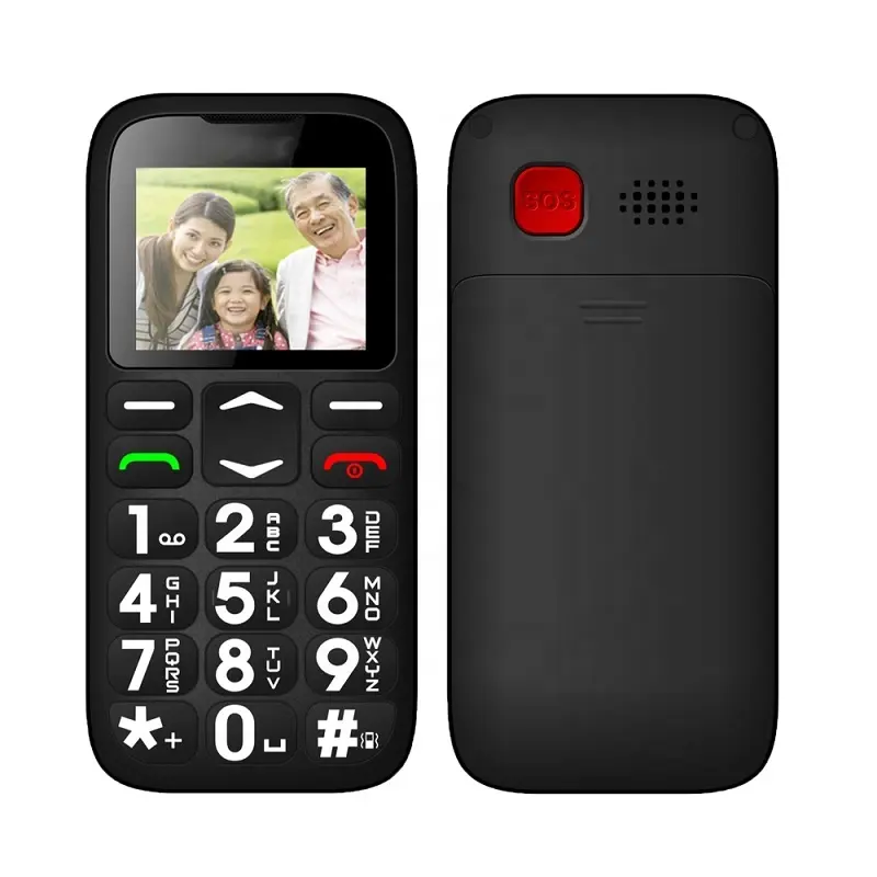 1.77 אינץ גדול קול FM אין מצלמה גדול לדחוף כפתור בכיר תכונה נייד נייד 2G SOS קשישים בר טלפון אחת כרטיס בסין