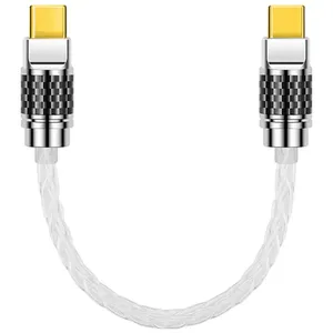 Câble Audio OTG en argent sterling 5N 8 cœurs Type C à Type C à Pour <span class=keywords><strong>Apple</strong></span> à USB-A USB-B Pour HiFi Casque OTG adaptateur T0228 - Product Image 1