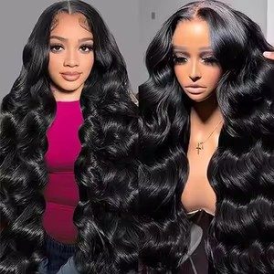 Peluca de Cabello Humano Virgen con Ondas Suaves de 30 Pulgadas, Encaje HD Transparente, Pre-Desplumada, con Cabello de Bebé, Alta Densidad, Negro Marrón - Product Image 2