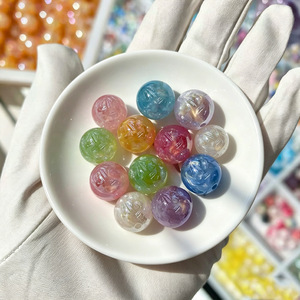 Cuentas de colores surtidos con efecto de nubes y efecto de sombreado, con orificio recto, para joyería DIY, cadenas para teléfonos móviles, bolígrafos con cuentas y accesorios para llaves - Product Image 1