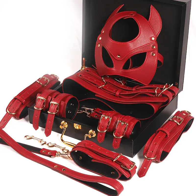 SANICA vendita calda Sex Sm Bondage Set Kit di ritenuta schiavo in pelle giocattoli adulti del sesso Bondage Gear per coppie Bdsm