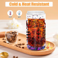 Gobelets à double paroi de 16 oz en forme de boule de neige, cadeau de Noël pour enfants, gobelets en verre pailleté avec couvercles et pailles, mugs à sublimation