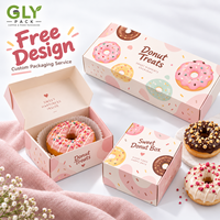 Boîtes à donuts personnalisées en papier alimentaire imprimé, emballages jetables pour pâtisseries, boîtes à pâtisseries pour les boutiques de donuts, emballages à emporter pour desserts