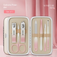 Ensemble coupe-ongles en acier inoxydable super mignon 7/10/11/16/18 pièces Sakura rose Matcha vert Portable manucure pédicure Kit pour la maison