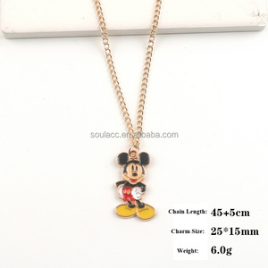 Colliers pendentifs en métal en alliage de zinc pour enfants Sac de dessin animé mignon créatif <span class=keywords><strong>Mickey</strong></span> Minnie <span class=keywords><strong>Donald</strong></span> <span class=keywords><strong>Daisy</strong></span> Stitch - Product Image 5