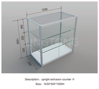 Vitrines à bijoux en aluminium LT-ZGC03 LINGTONG, durables, écologiques, recyclables, sur mesure, avec extrusions verticales.