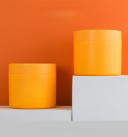 Pot en plastique PP à double paroi de 250 ml, couleur orange, avec couvercle à vis, pour beurre corporel, gommage corporel et crème pour les yeux - Logo personnalisé et emballage d'exportation