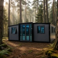 Casa contenedor modular expandible con estructura de acero, paredes de panel sándwich, resistente al fuego, al agua y al viento, aislamiento, casa prefabricada