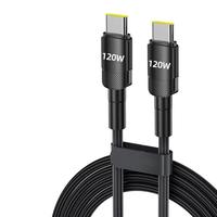 Kabel Data Pengisian Cepat 120W Lintas Batas Dual Type-C Transfer Data 6A Cocok untuk Laptop 15/16 Ponsel Ios