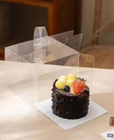 Boîtes à cupcakes miniatures en plastique de 2 à 6 pouces avec poignée pour l'emballage et la présentation de pâtisseries pour les fêtes et les boulangeries, contenants à gâteaux avec fenêtre transparente