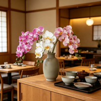 Tige d'orchidée Phalaenopsis artificielle réaliste au toucher doux, fleurs artificielles pour la décoration de la maison, la table de bureau, le vase, les cadeaux d'anniversaire de mariage