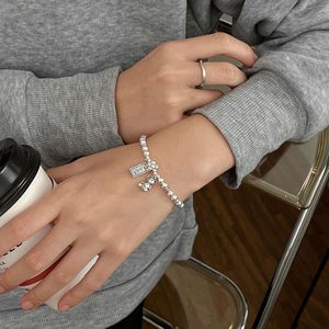 Pulsera elástica con cuentas de plata de ley S925 con dije de osito para mujer, regalo de joyería de estilo coreano - Product Image 4