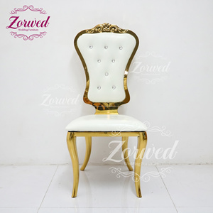 Chaises <span class=keywords><strong>de</strong></span> mariage empilables en métal doré <span class=keywords><strong>de</strong></span> luxe pour événements et fêtes, mobilier d'hôtel commercial, vente en gros 2026 - Product Image 4