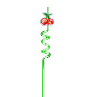 Accessoires de Bar de décoration de fête Nouveau Cocktail Unique Paille en spirale réutilisable Glitter Food Fruit Topper Paille à boire en plastique