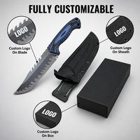 Pisau Berburu Outdoor Fixed Blade Grosir Pabrik, Gagang Anti Selip G10, Alat Survival Bushcraft Dengan Sarung Kydex, OEM Tersedia