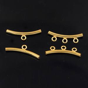 Tubo Curvo de <span class=keywords><strong>Oro</strong></span> de 14K de Buena Calidad con Anillo para Mujer, Accesorios de Bricolaje, Fabricación de Joyas, Hallazgos para Pulseras, Venta al por Mayor - Product Image 3