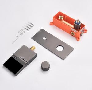 New Design Square Brass <b>Waterfall</b> Sensor Smart Digital Basin Mixer With Temperature Display for Bathroom Bathroom Digital - Product Image 5