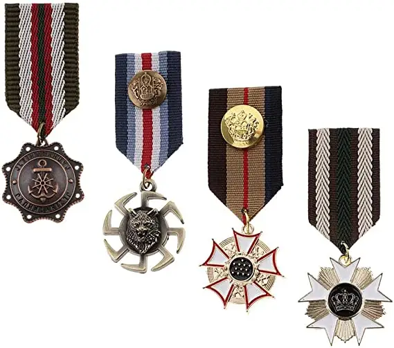 Broche de medallas con diseño geométrico Retro de corona, alfileres, uniforme, Medalla patriótica ka1, regalos de recuerdo