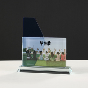 Plaque d'attribution vierge de forme carrée HBL Wholesale, logo gravé personnalisé, impression UV, cadre photo vierge, trophée en verre cristal - Product Image 4