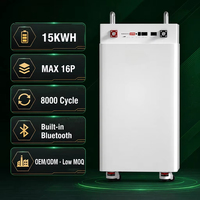 Pack de batteries solaires hybrides empilables LiFePO4 16S1P 15KWH 51.2V 300Ah JREPower avec BMS AC 10-20Kw ESS