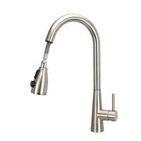 Robinet de cuisine moderne extractible 3-en-1 en acier inoxydable 304 sans plomb, avec fonctions eau chaude, froide et filtrée