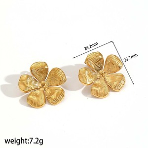 Flower <b>Stud</b> Earrings Zinc Alloy Gold <b>Silver</b> Color Geometric Design For Women Fashion Jewelry TE60097 G - Product Image 4