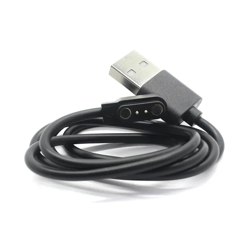 USB가있는 휴대용 마그네틱 충전기 남성-무선 마그네틱 2Pin Pogo 핀 F6 용 스마트 시계 충전 케이블 (W13)