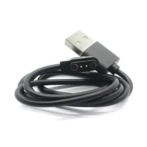 USB ile taşınabilir manyetik şarj bir erkek kablosuz manyetik 2Pin Pogo Pin akıllı saat şarj kablosu için F6 (W13)