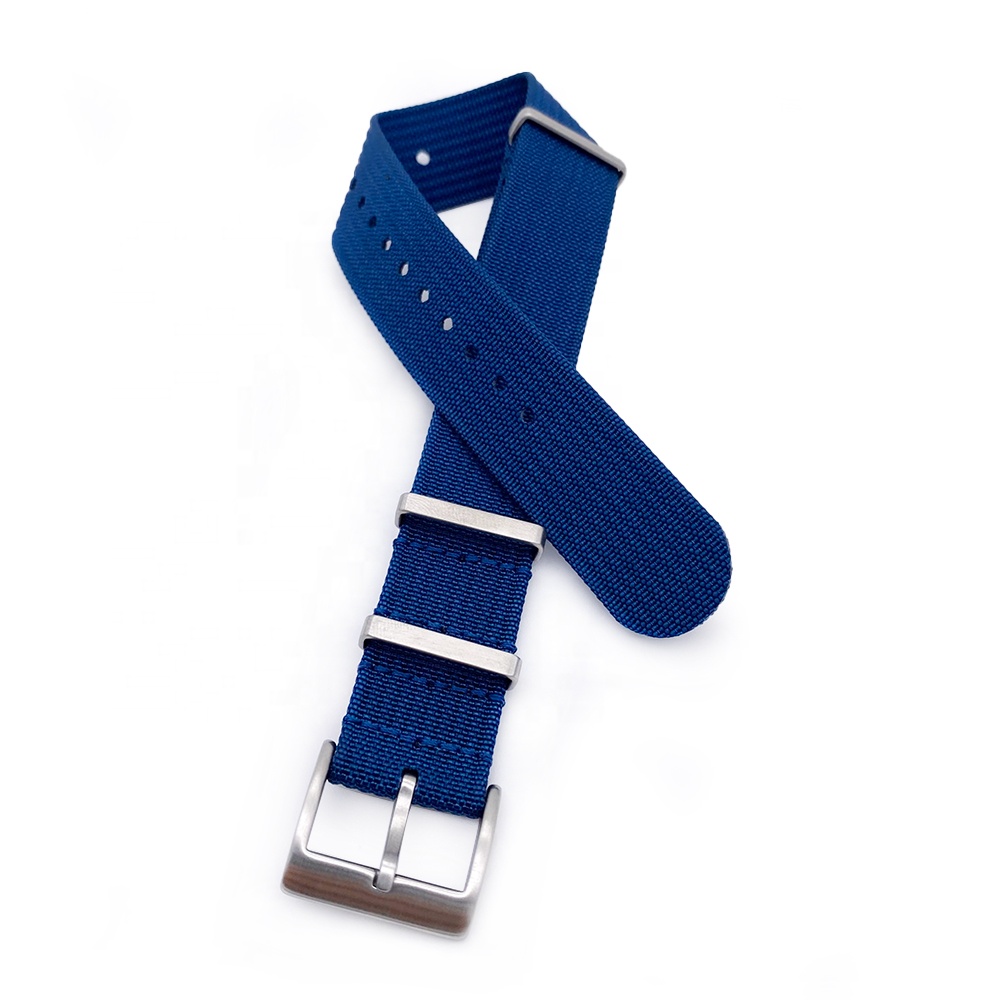 Custom Wholesale Single Pass Nylon Watch Band 18mm 19mm 20mm 21mm 22mm 24mm Braid Ballistic Fabric Ribbed Nylon Watch Strap