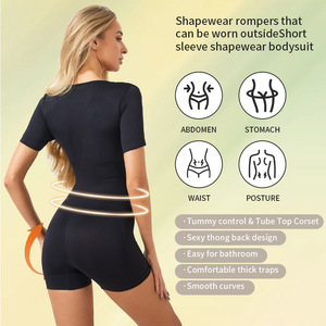 Combinaison sculptante grande taille pour <span class=keywords><strong>femme</strong></span>, style européen et américain, avec <span class=keywords><strong>corset</strong></span>, effet ventre plat, rehaussement des hanches et maintien de la poitrine, en nylon - Product Image 2